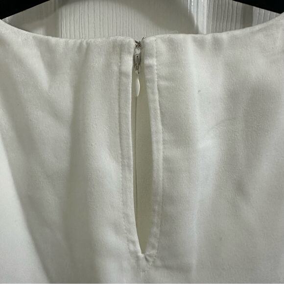 DKNY White Cape Overlay Dress Women’s size 12 NWT beautiful bridal cocktail mini - Picture 8 of 9